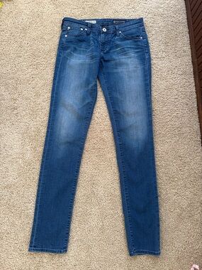 Adriano Goldschmied Women's Super Skinny Jeans Leggings Mid Blue Stretch Denim